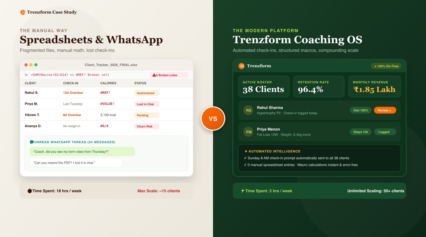 Spreadsheets vs. Coaching Software: What's Actually Costing You Clients